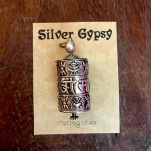 Sterling Silver Tibetan Prayer Wheel Pendant.  NWT. Silver Gypsy
